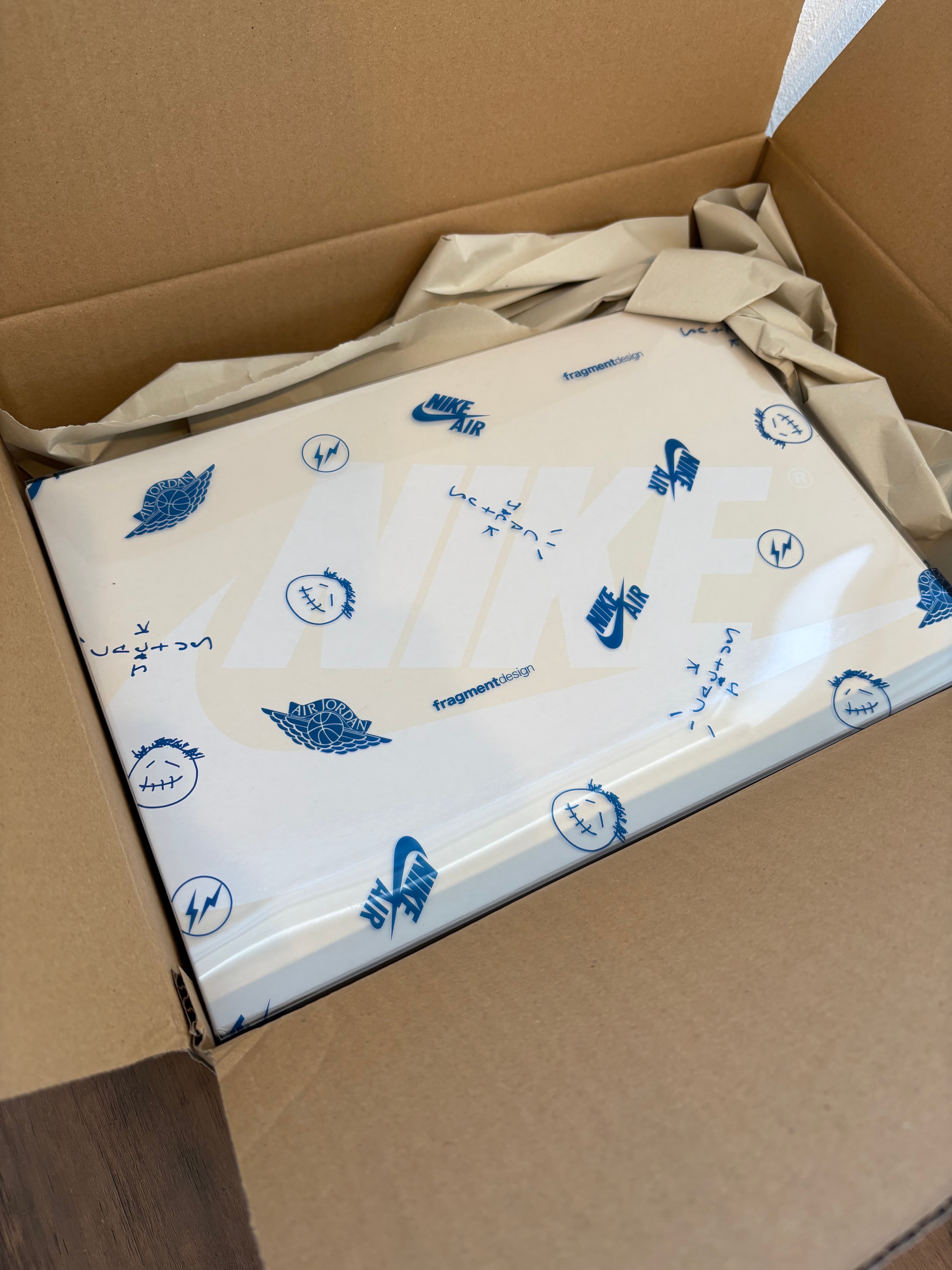 Travis Scott × fragment design × Nike Air Jordan 1 Low OG "Sail/Military Blue"