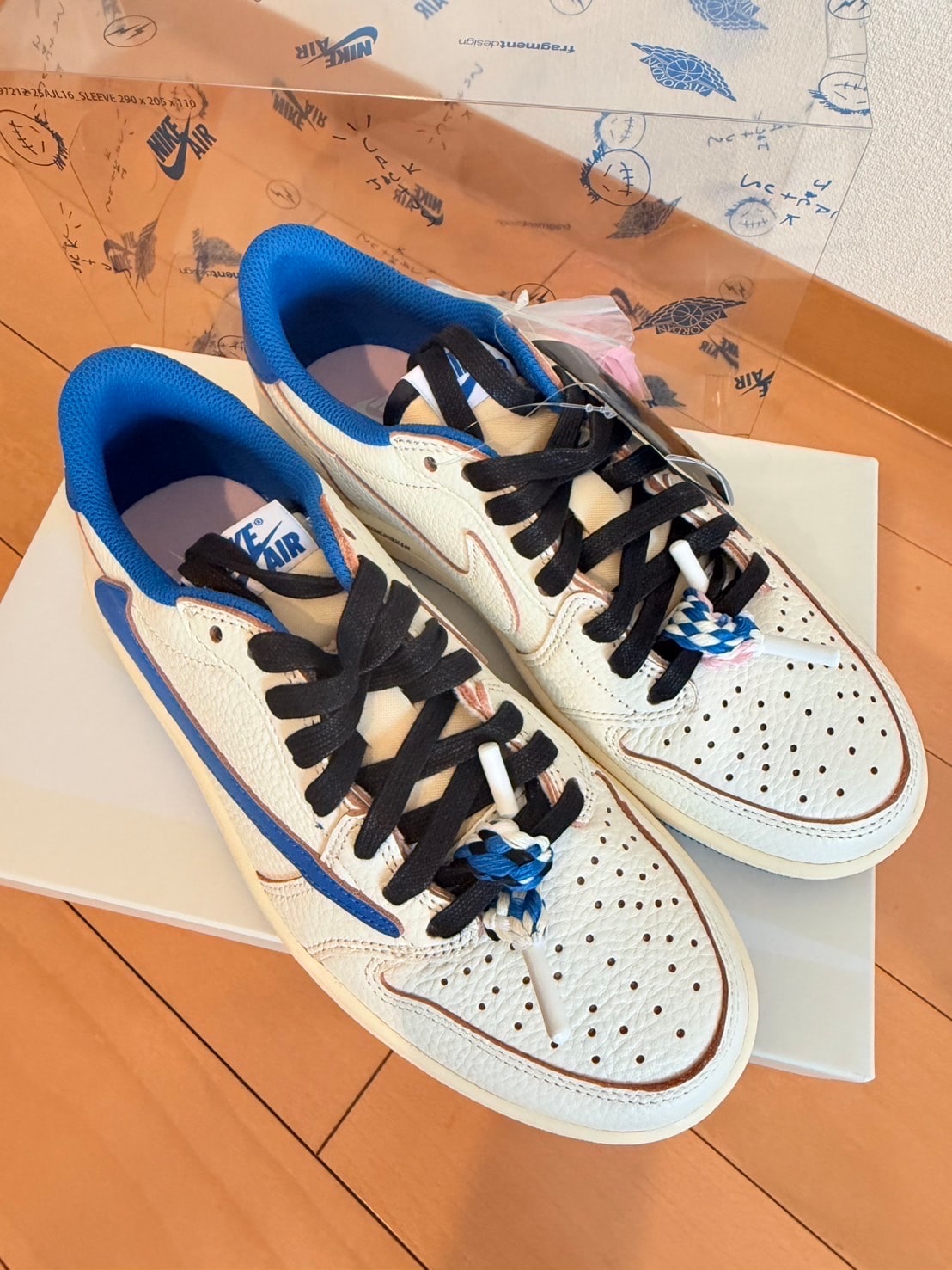 Travis Scott × fragment design × Nike Air Jordan 1 Low OG "Sail/Military Blue"
