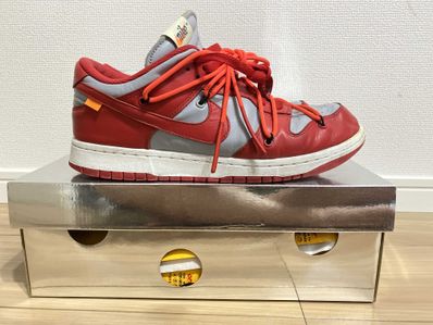 Off-White × Nike Dunk Low "University Red/Wolf Grey"