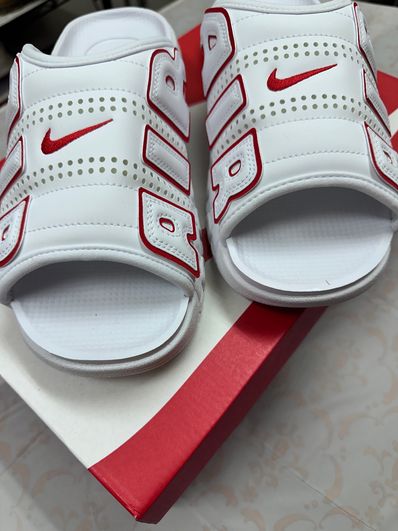 Nike Air More Uptempo Slide "White and University Red"