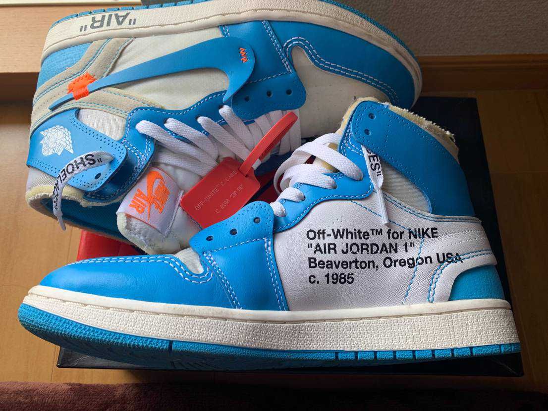 Off-White × Nike Air Jordan 1 High UNC "White/Dark Powder Blue"