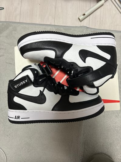 Stussy × Nike Air Force 1 Mid "Black and Light Bone"