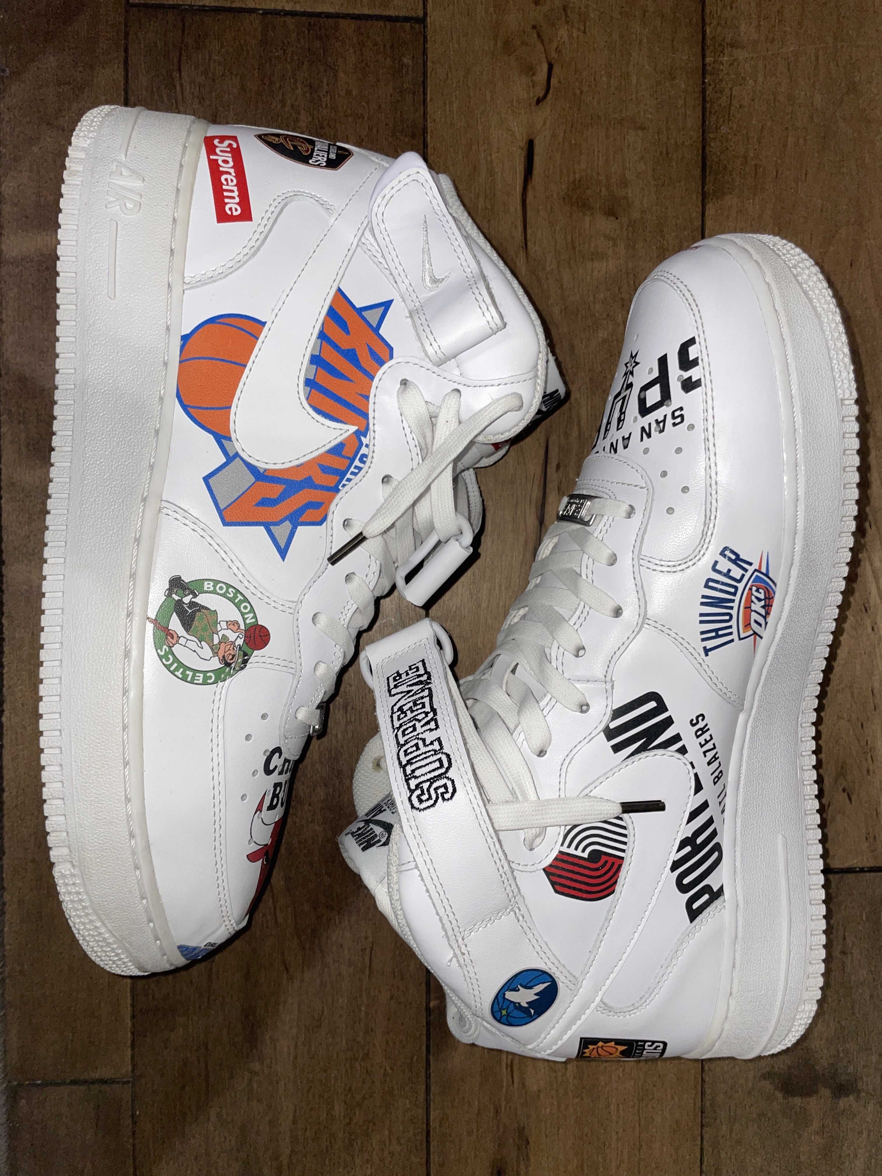 Supreme × NBA × Nike Air Force 1 Mid '07 "White"