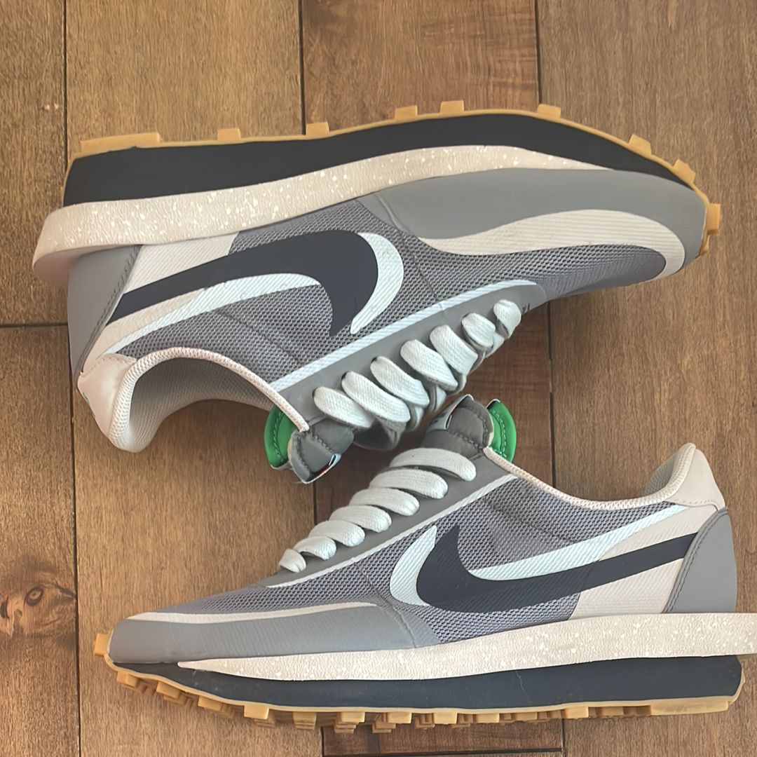 CLOT × Sacai × Nike LD Waffle "Grey Obsidian/Cool Grey"