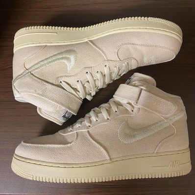 Stussy × Nike Air Force 1 Mid "Fossil Stone"