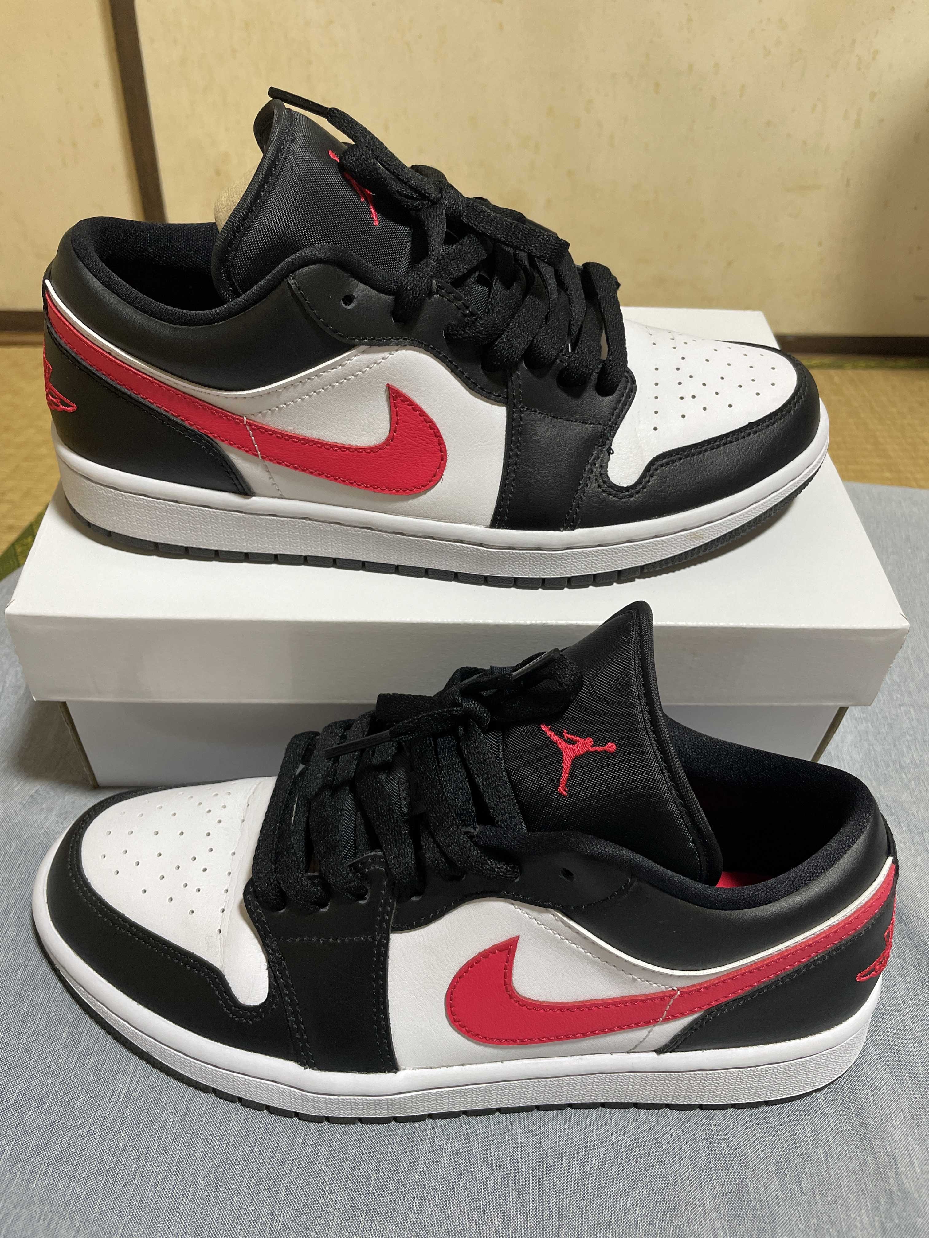 NIKE Women's AIR JORDAN 1 LOW "BLACK/SIREN RED/WHITE"