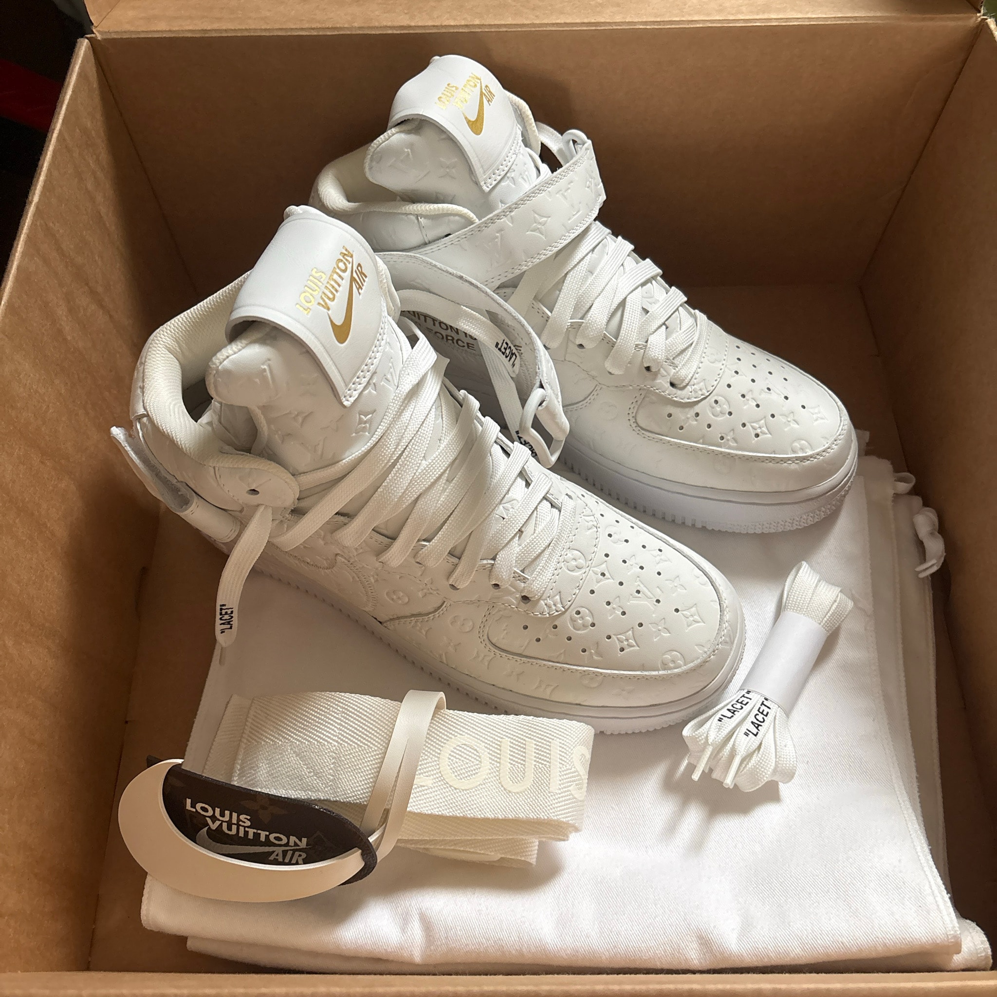 Louis Vuitton × Nike Air Force 1 Mid by Virgil Abloh "White"