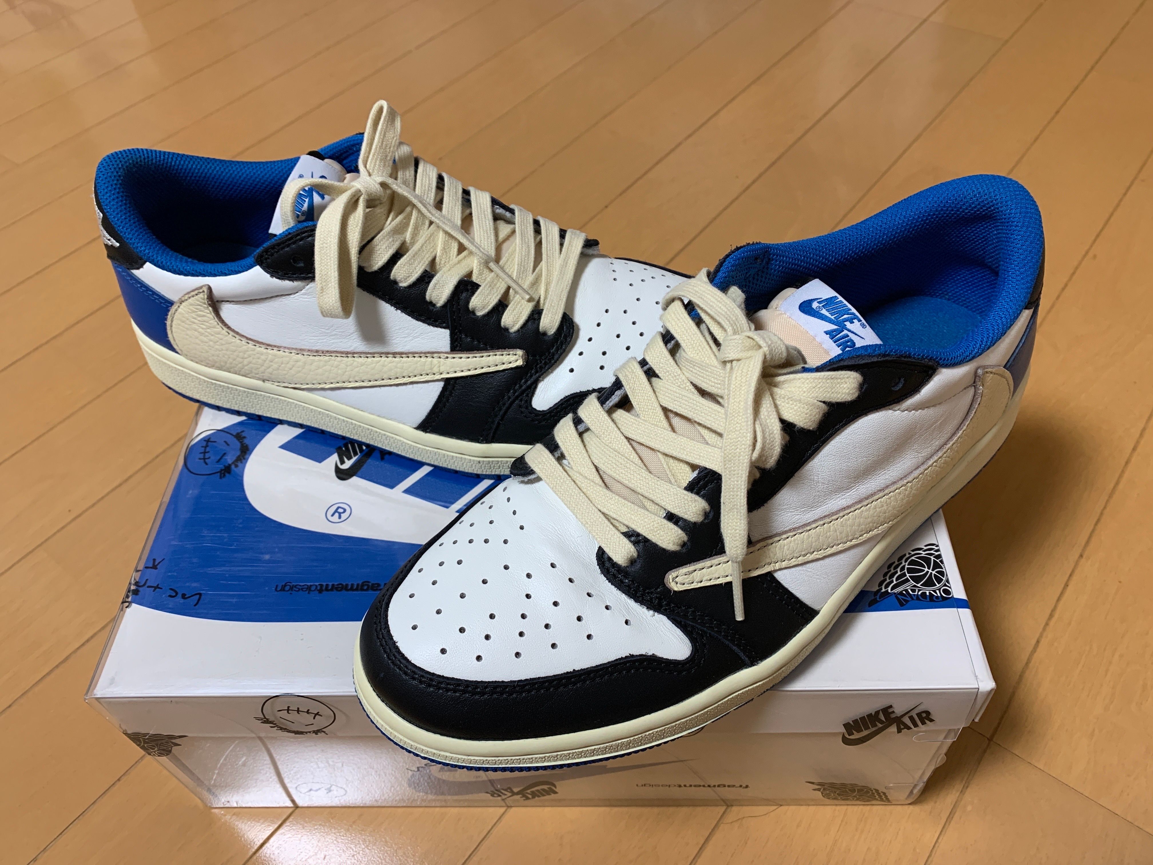 Travis Scott × fragment design × Nike Air Jordan 1 Low OG SP "Military Blue"