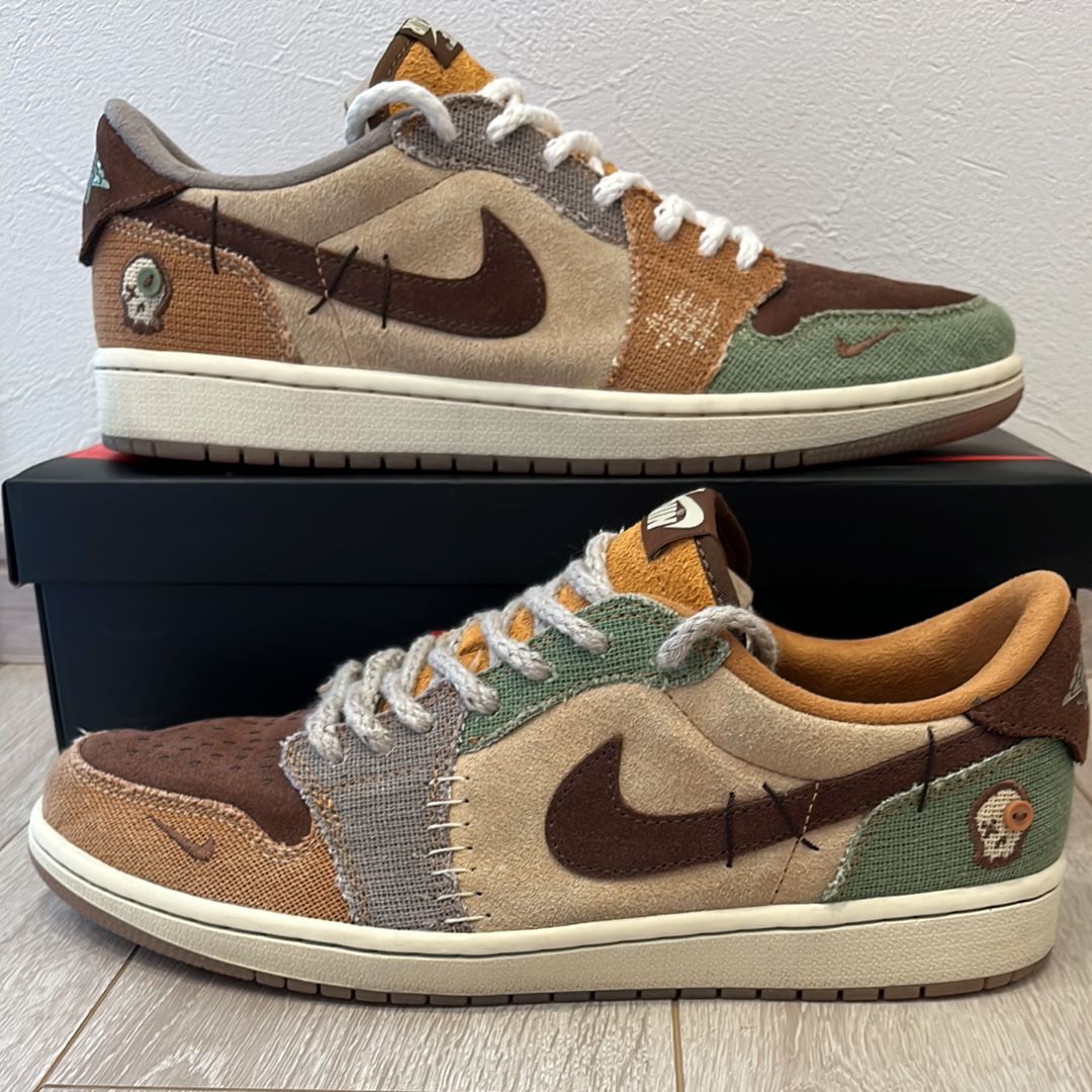 Zion Williamson × Nike Air Jordan 1 Low OG "Flax and Oil Green"
