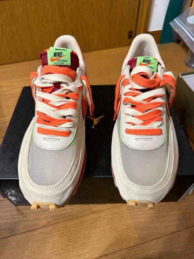 CLOT × Sacai × Nike LD Waffle "Orange Blaze"