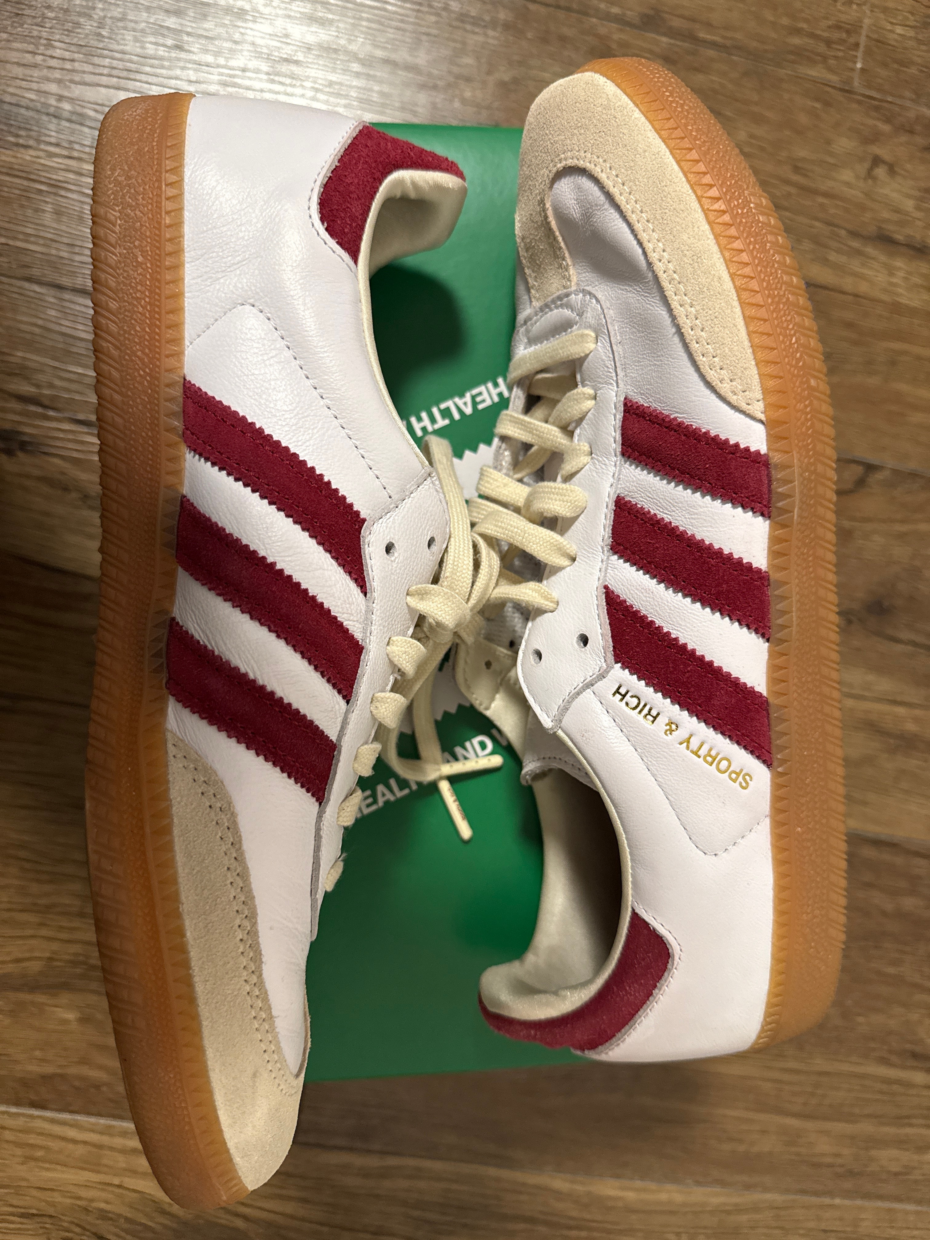 Sporty & Rich × adidas Samba OG "White/Burgundy"