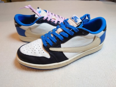 Travis Scott × fragment design × Nike Air Jordan 1 Low OG SP "Military Blue"
