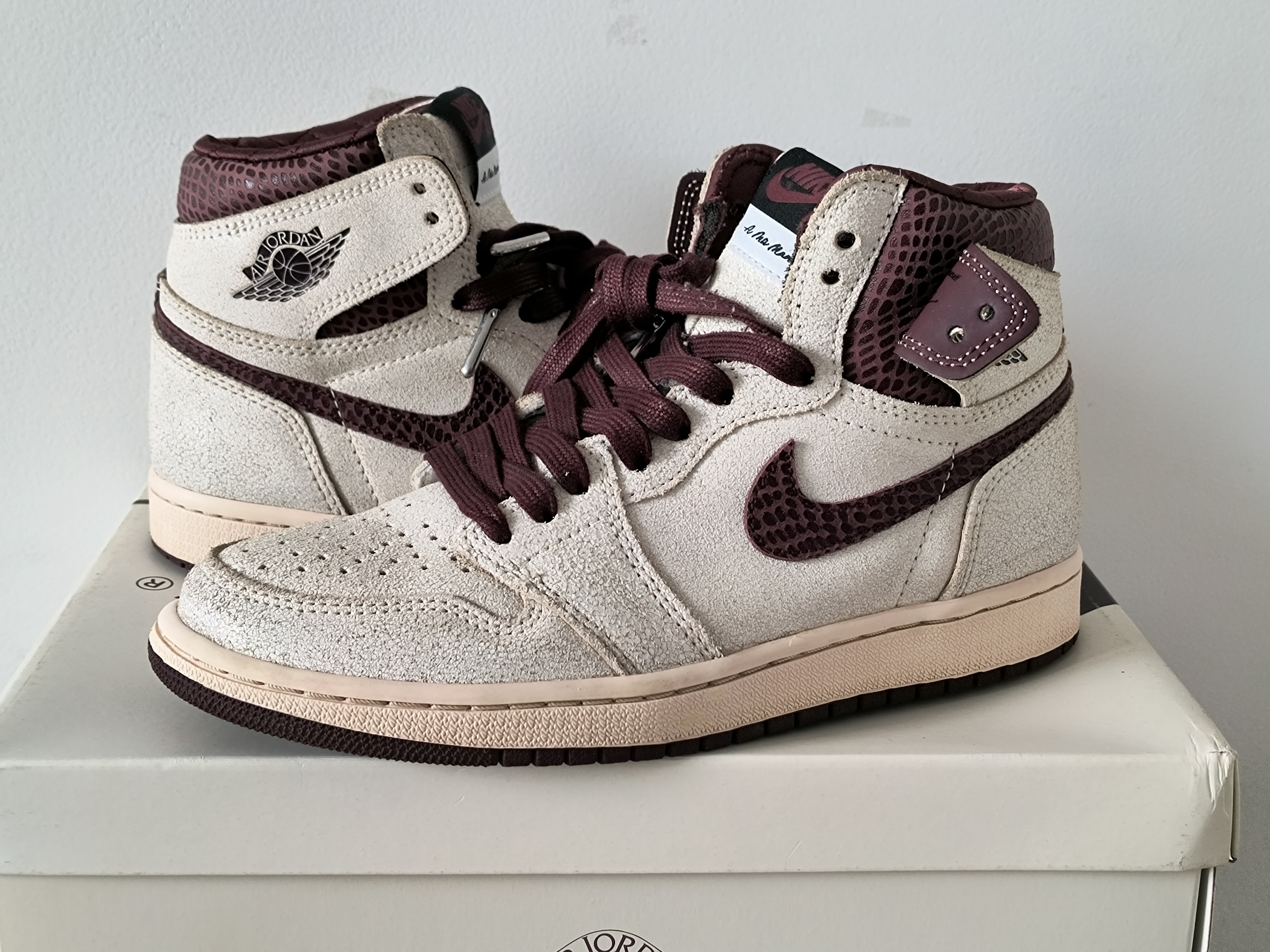 A Ma Maniere × Nike Air Jordan 1 Retro High OG "Sail and Burgundy"