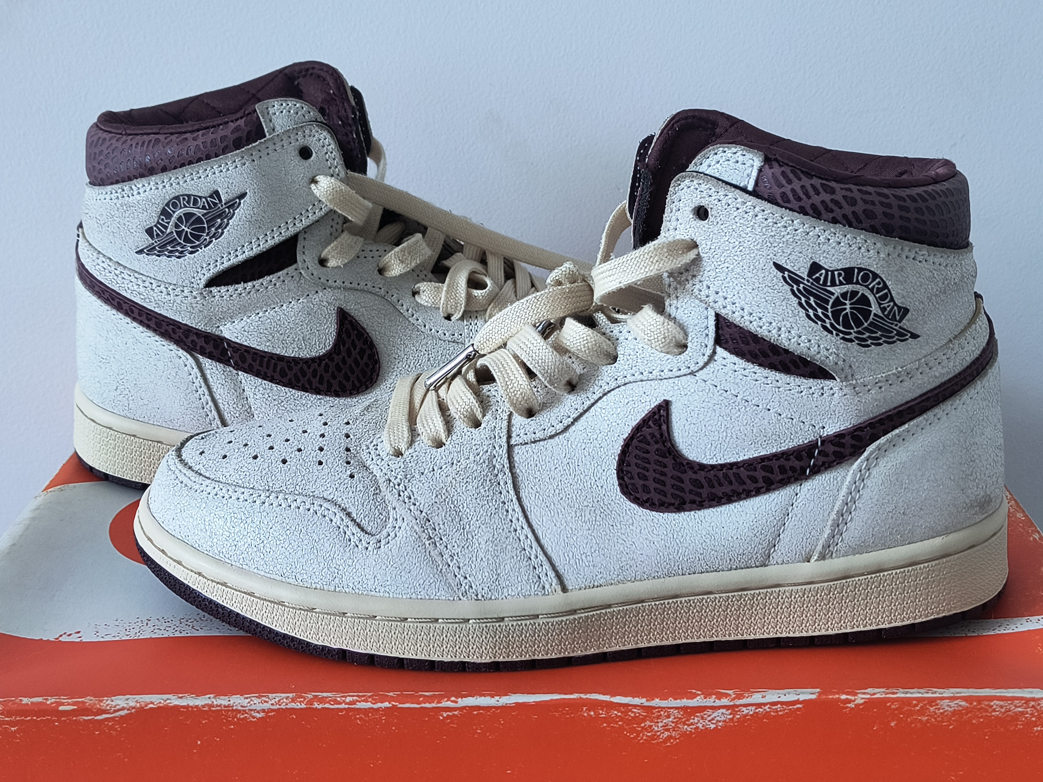 A Ma Maniere × Nike Air Jordan 1 Retro High OG "Sail and Burgundy"