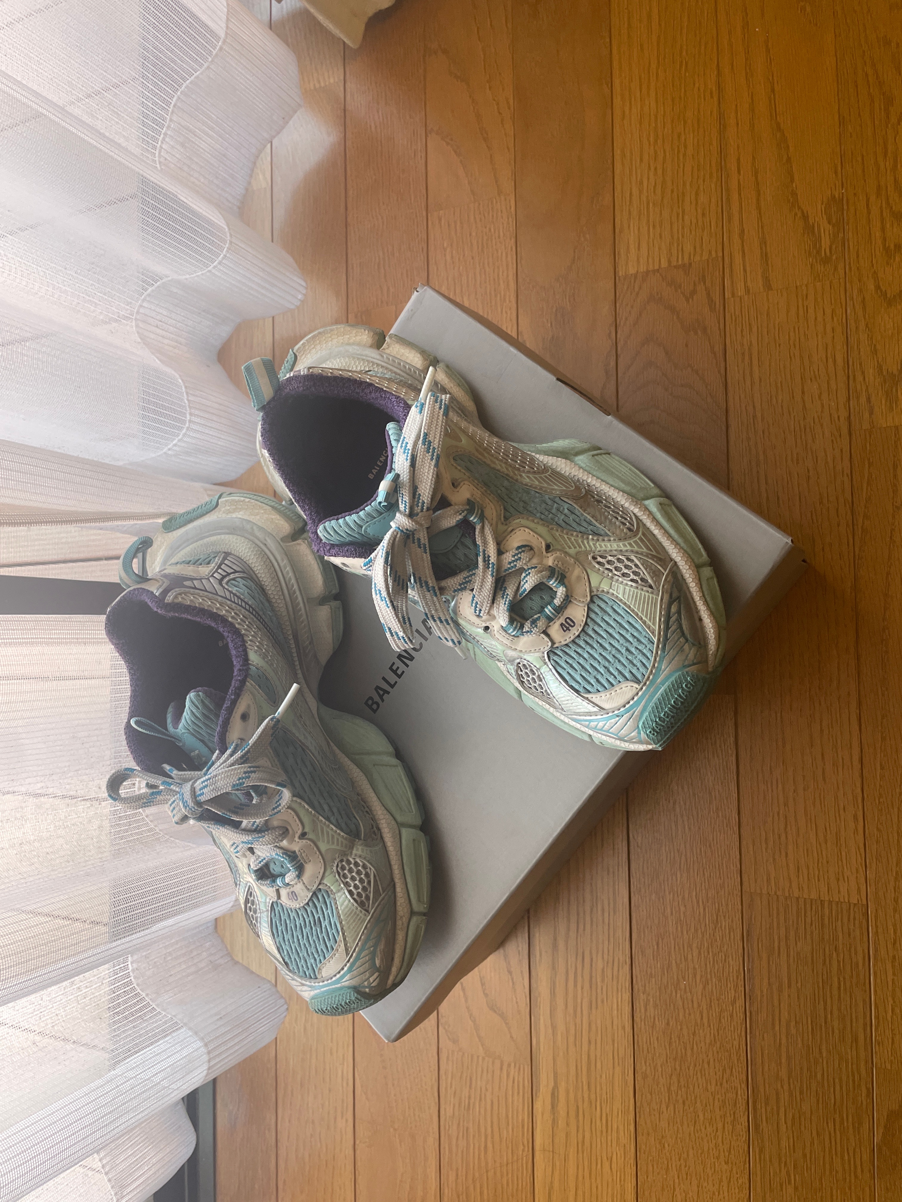 バレンシアガ ウィメンズ 3XL スニーカー "ライトブルー/ホワイト/パープル"