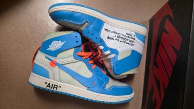 Off-White × Nike Air Jordan 1 High UNC "White/Dark Powder Blue"