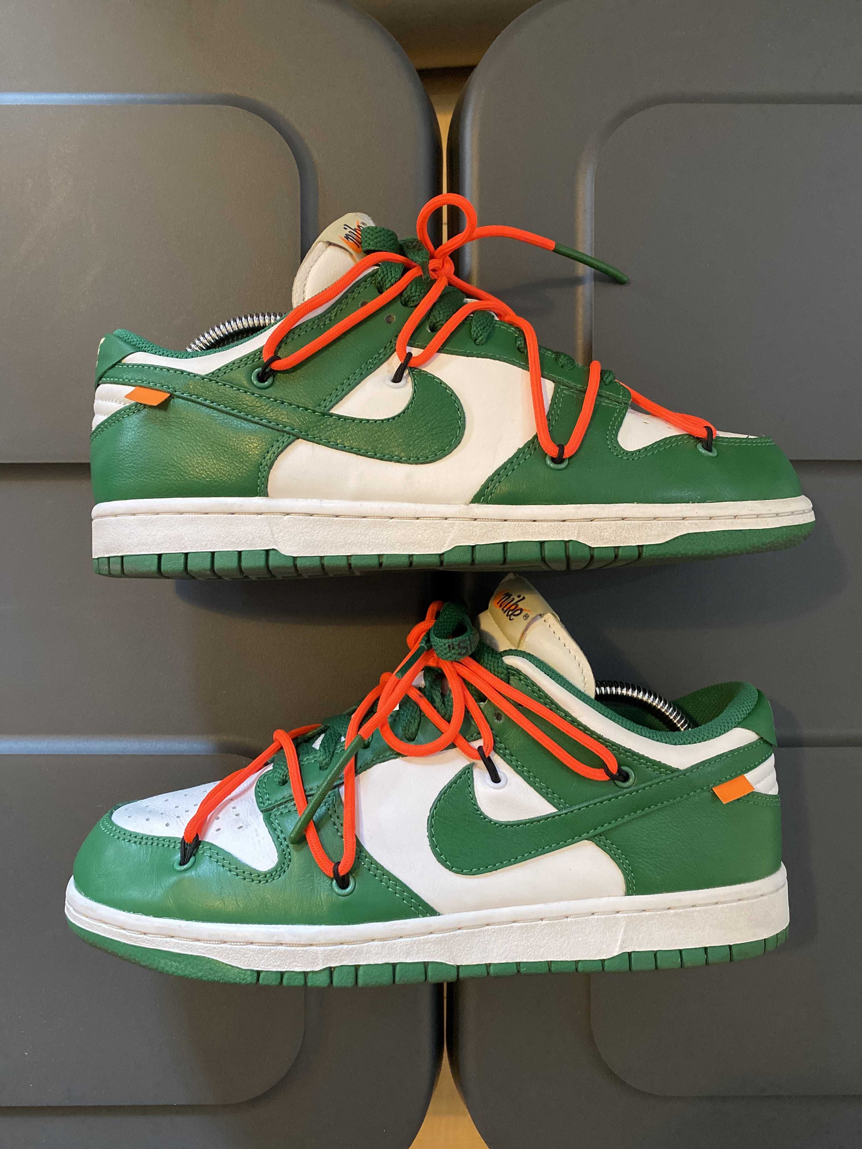 Off-White × Nike Dunk Low "White/Pine Green"