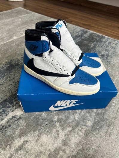 Travis Scott × fragment design × Nike Air Jordan 1 Retro High OG SP "Military Blue"