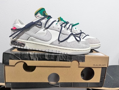 Off-White × Nike Dunk Low "Sail/Neutral Grey/Gridiron"