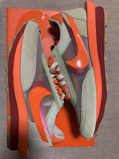 CLOT × Sacai × Nike LD Waffle "Orange Blaze"