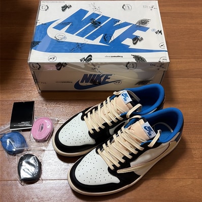 Travis Scott × fragment design × Nike Air Jordan 1 Low OG SP "Military Blue"