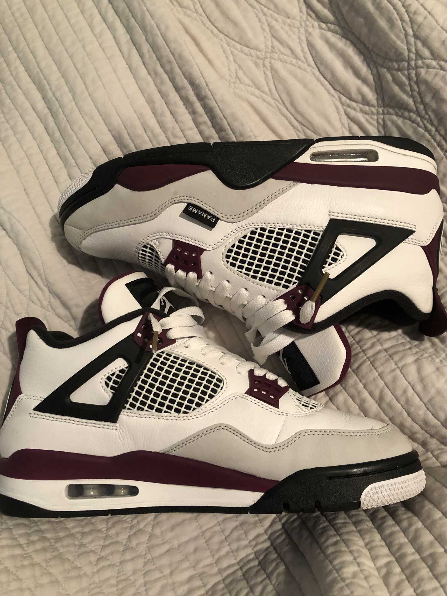 Paris Saint Germain ×Nike Air Jordan 4 Retro "White/Bordeaux/Neutral Gray"