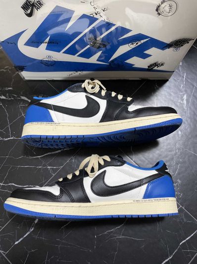 Travis Scott × fragment design × Nike Air Jordan 1 Low OG SP "Military Blue"