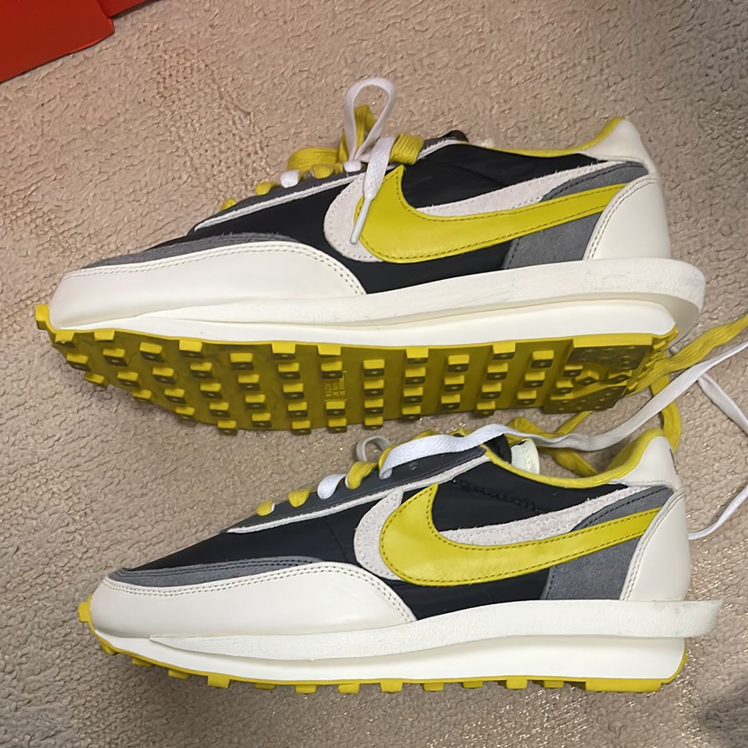 UNDERCOVER × sacai × Nike LD Waffle "Black/Sail-Dark Grey-Bright Citron"