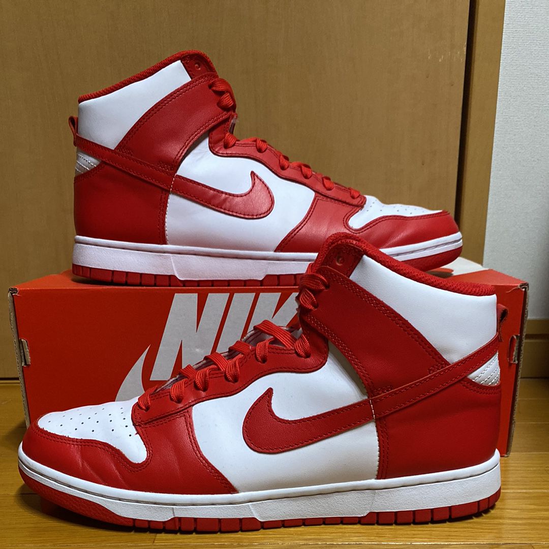 Nike Dunk High "Championship White and Red"