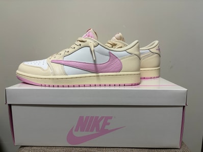 Travis Scott × Nike Air Jordan 1 Retro Low OG "Muslin/Shy Pink"