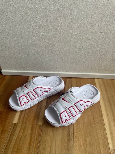 Nike Air More Uptempo Slide "White and University Red"