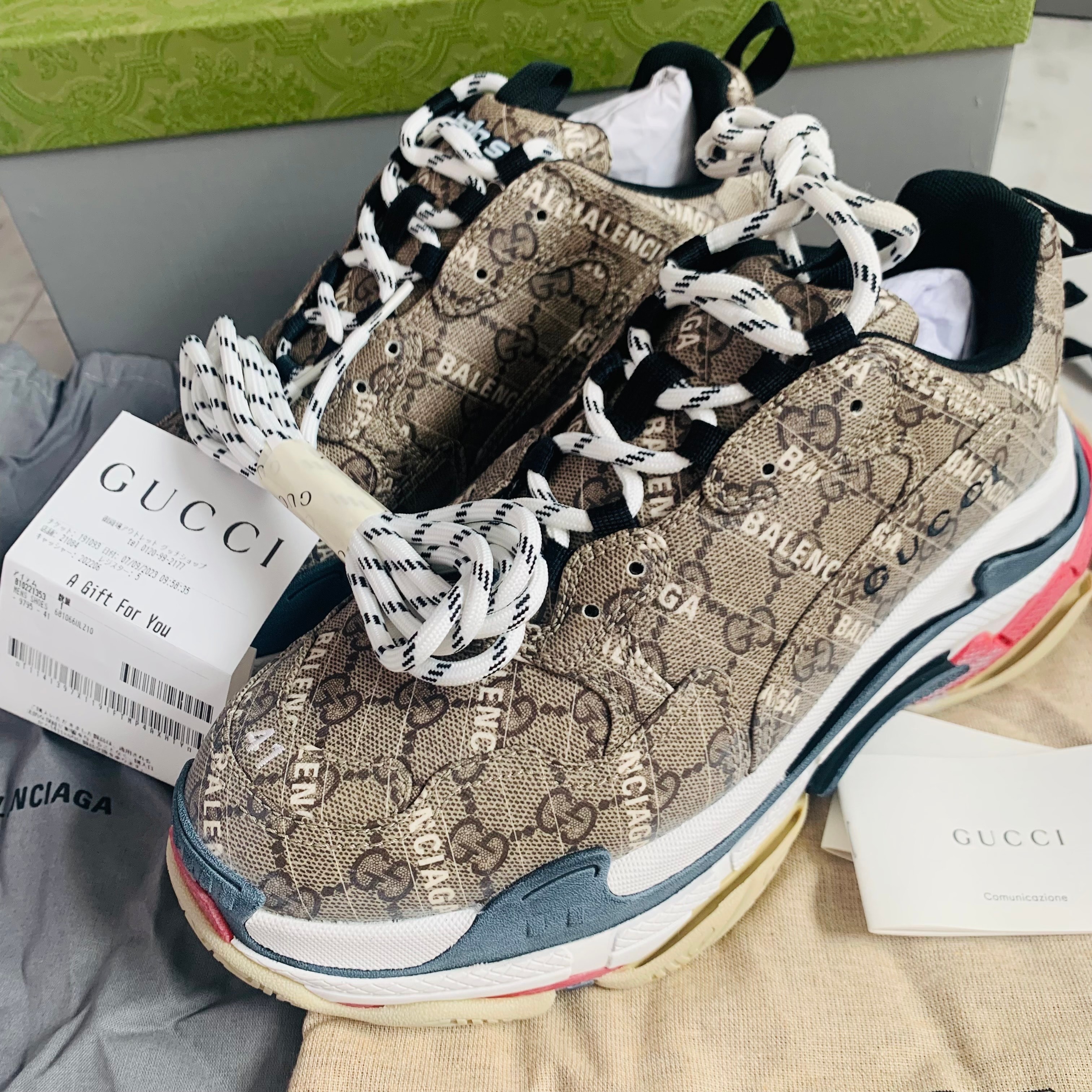 GUCCI × Balenciaga The Hacker Project Triple S "Beige"