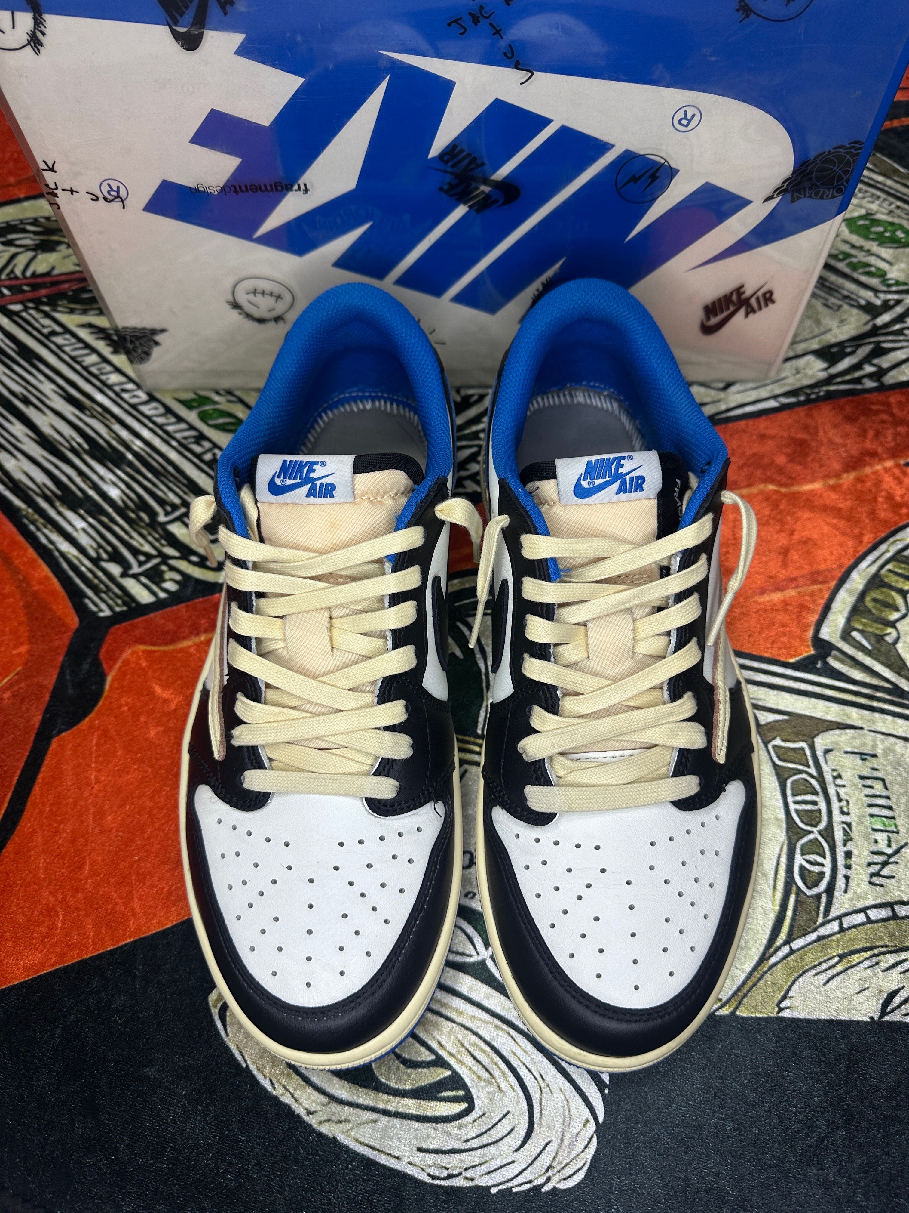 Travis Scott × fragment design × Nike Air Jordan 1 Low OG SP "Military Blue"