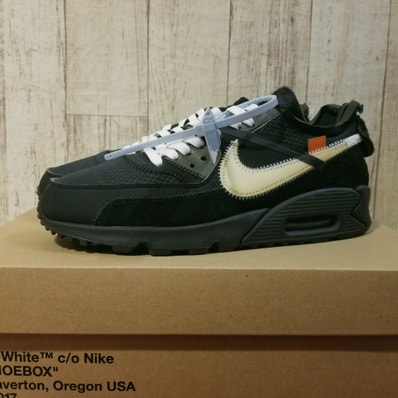 Off-White × Nike Air Max 90 "Black/Black-Cone-White"