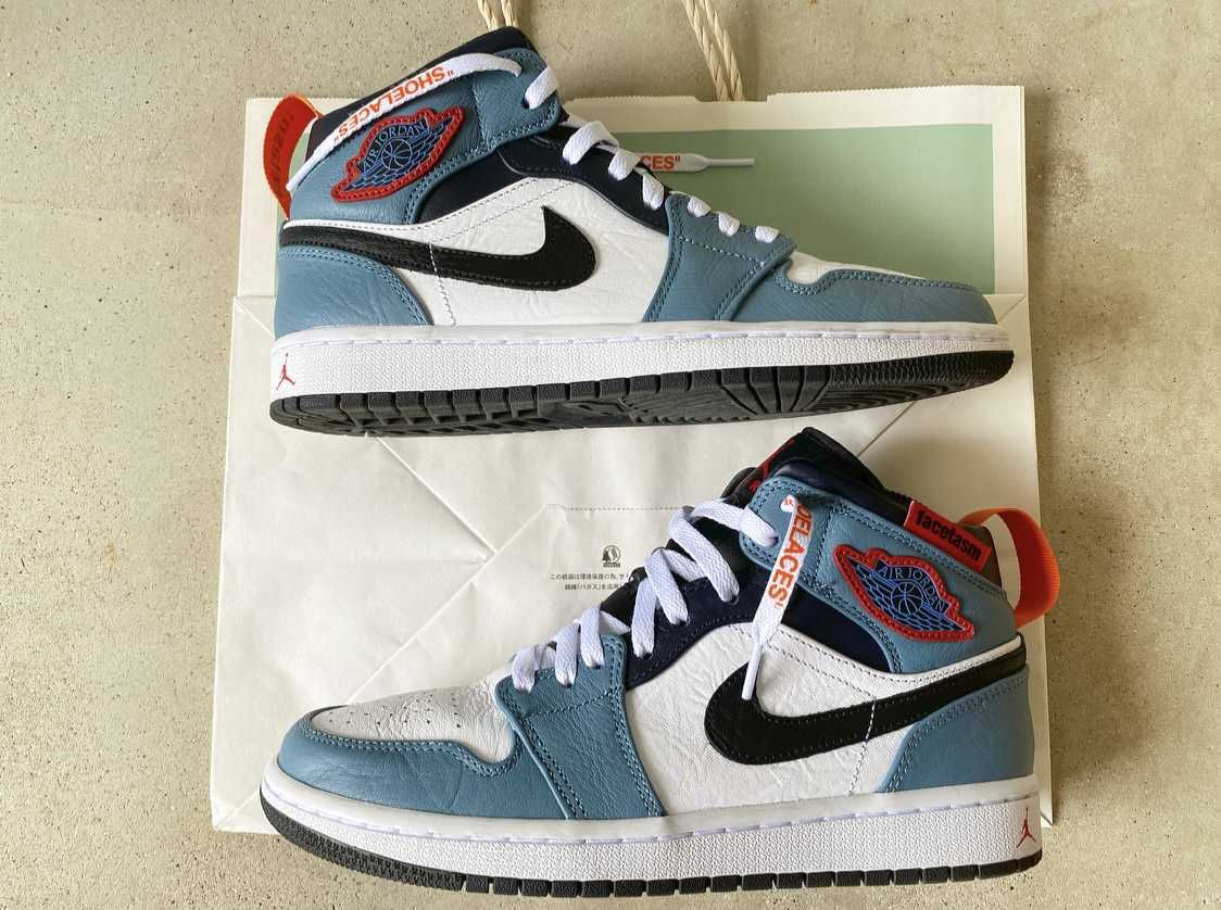 FACETASM × Nike Air Jordan 1 Mid "White/Navy"