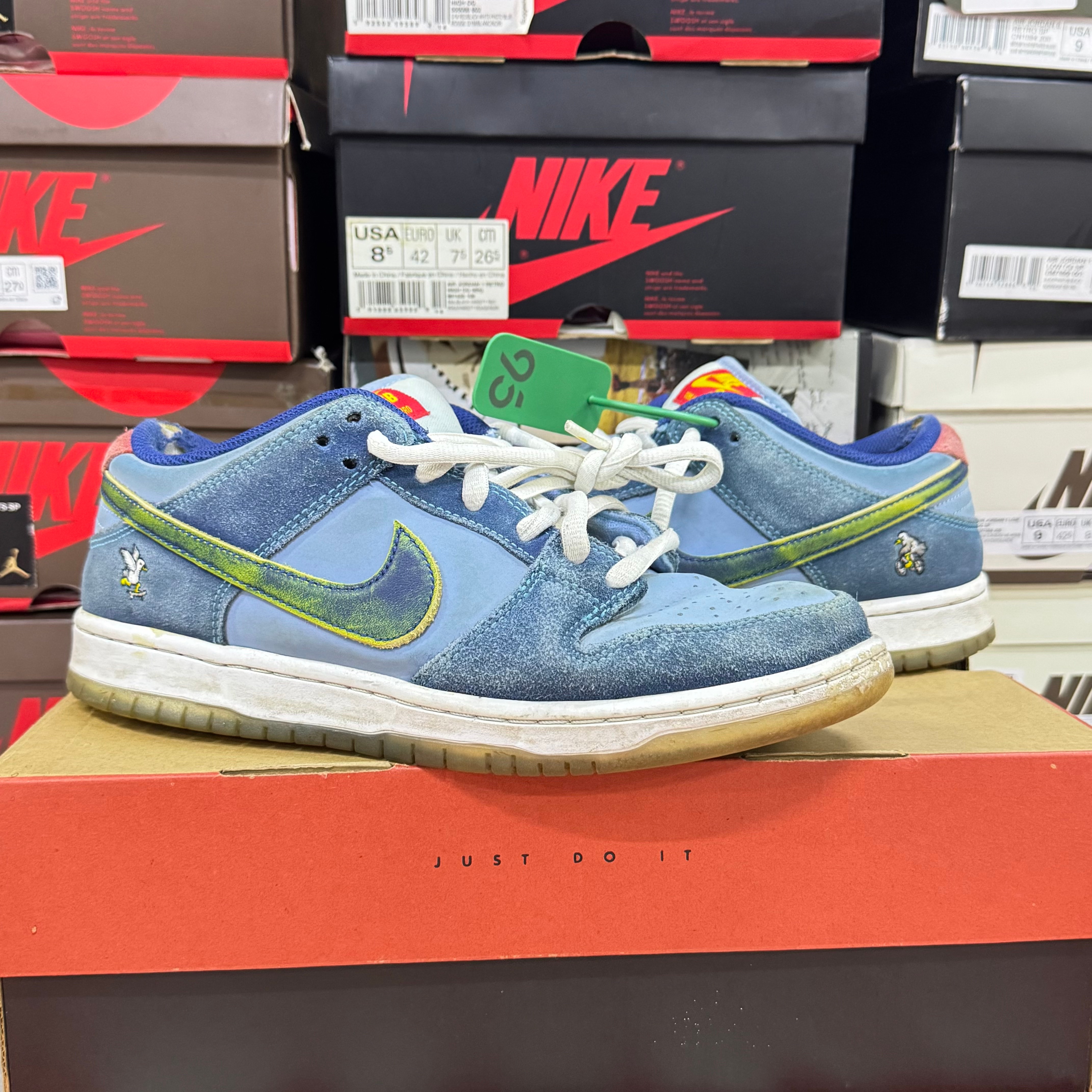 Why So Sad? × Nike SB Dunk Low "Coastal Blue/Speed Yellow-University Red"