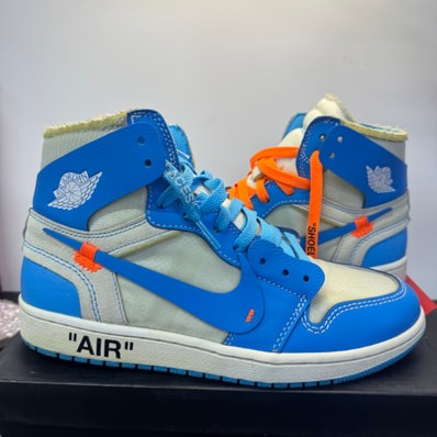 Off-White × Nike Air Jordan 1 High UNC "White/Dark Powder Blue"
