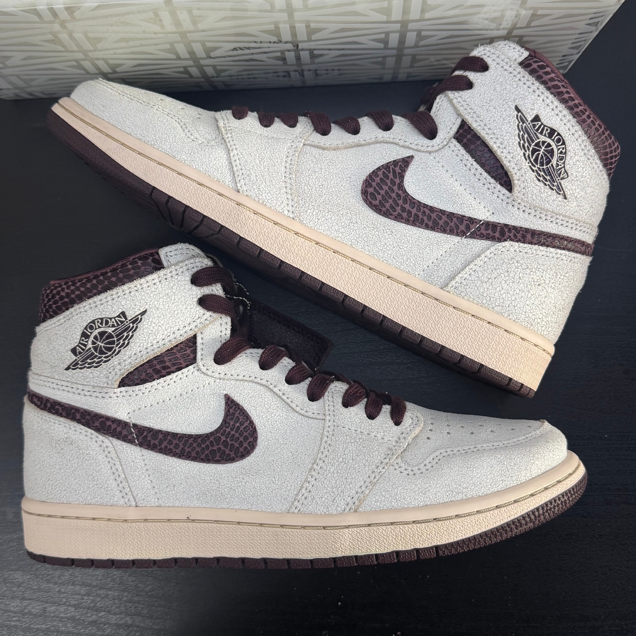 A Ma Maniere × Nike Air Jordan 1 Retro High OG "Sail and Burgundy"