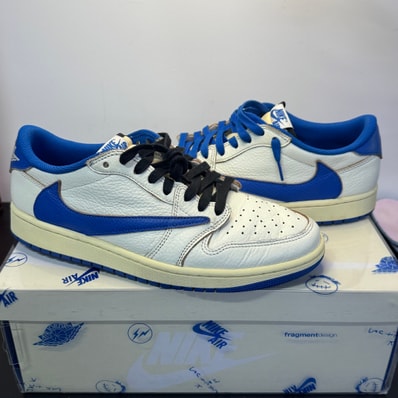 Travis Scott × fragment design × Nike Air Jordan 1 Low OG "Sail/Military Blue"