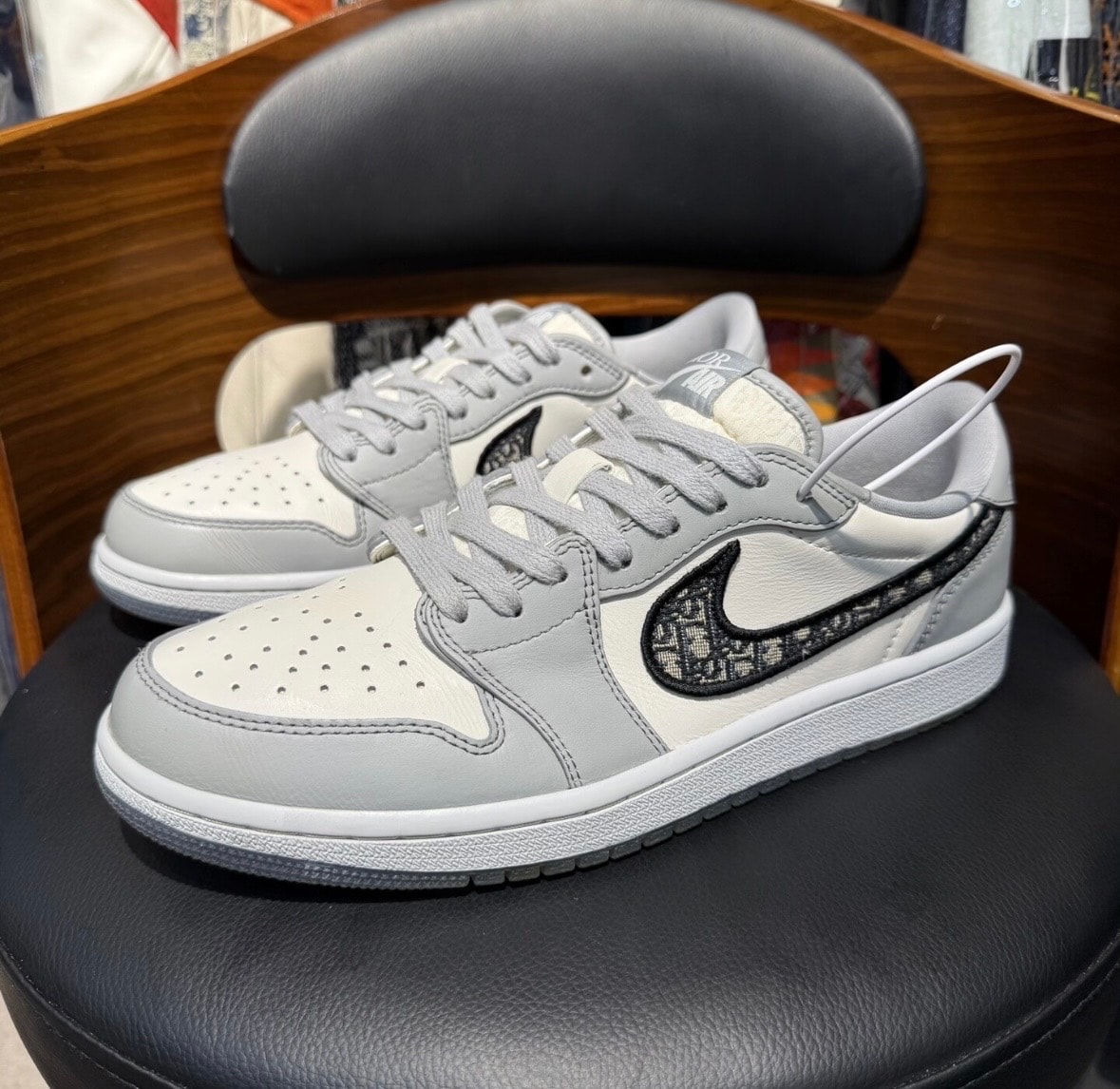 Dior × Nike Air Jordan 1 Low OG "Wolf Grey/Black-Sail-White"
