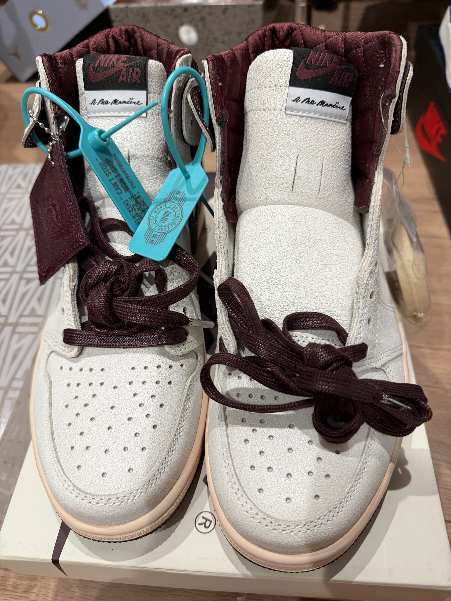 A Ma Maniere × Nike Air Jordan 1 Retro High OG "Sail and Burgundy"