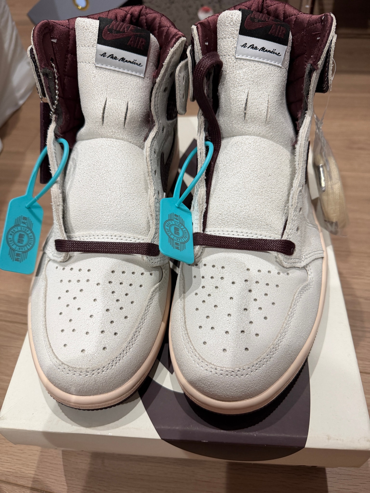 A Ma Maniere × Nike Air Jordan 1 Retro High OG "Sail and Burgundy"