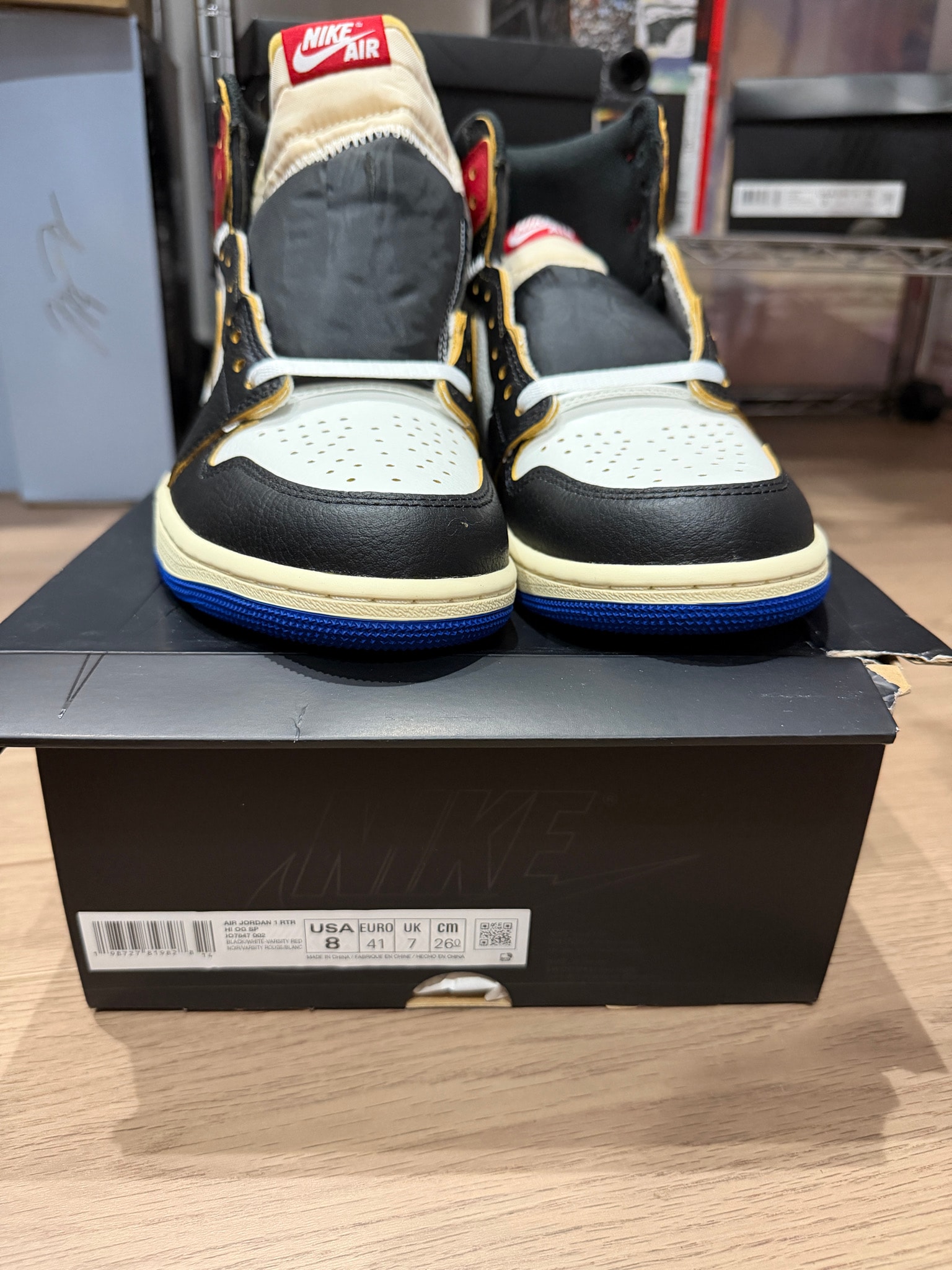 fragment design × UNION × Nike Air Jordan 1 High OG "Black/Varsity Red"