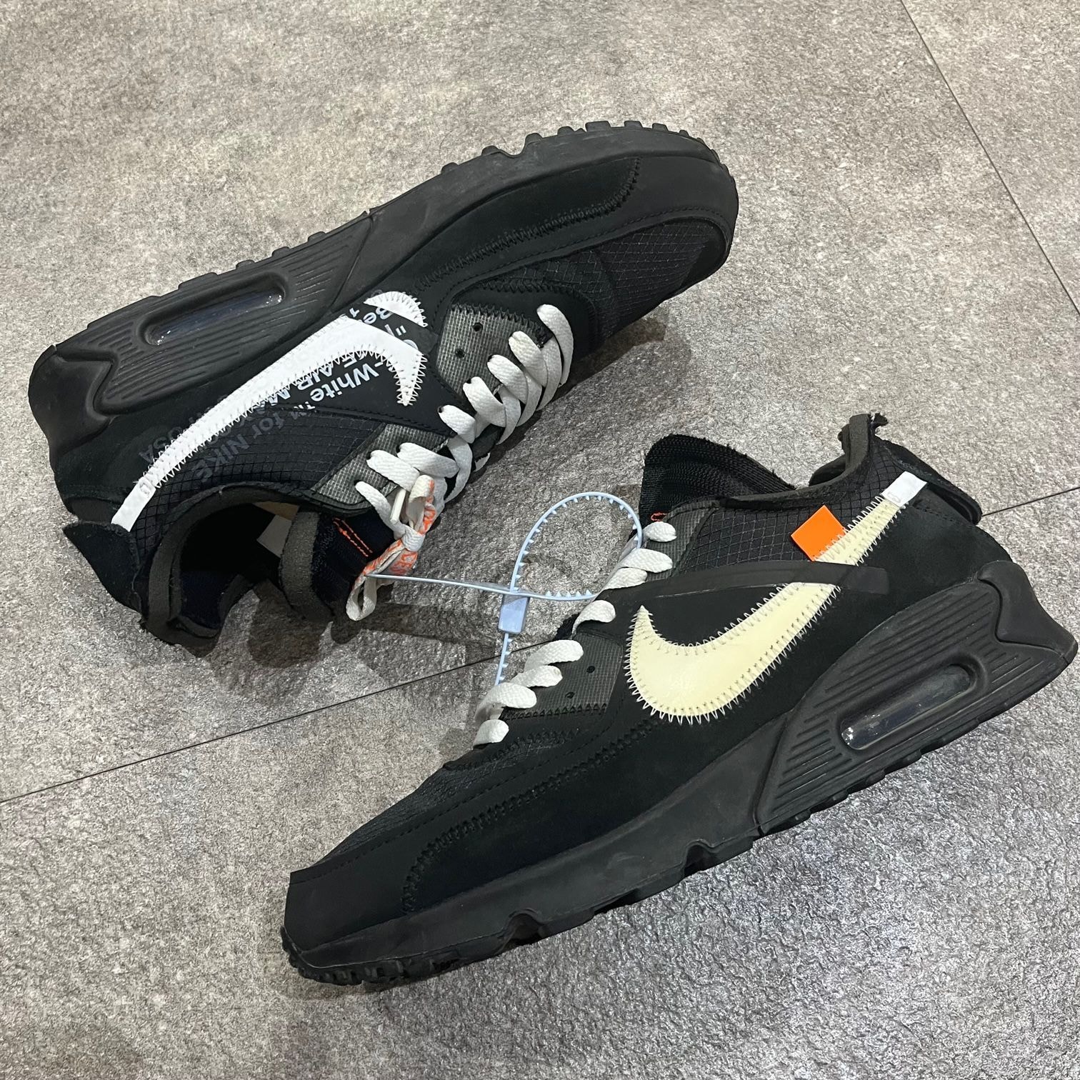 Off-White × Nike Air Max 90 "Black/Black-Cone-White"