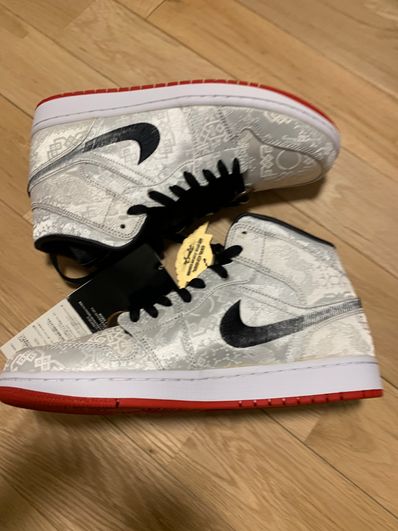 CLOT × Nike Air Jordan 1 Mid SE Fearless "White/Black/Red"