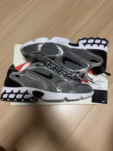 STUSSY × NIKE AIR ZOOM SPIRIDON CAGED "PURE PLATINUM/BLACK-WHITE"
