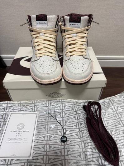 A Ma Maniere × Nike Air Jordan 1 Retro High OG "Sail and Burgundy"
