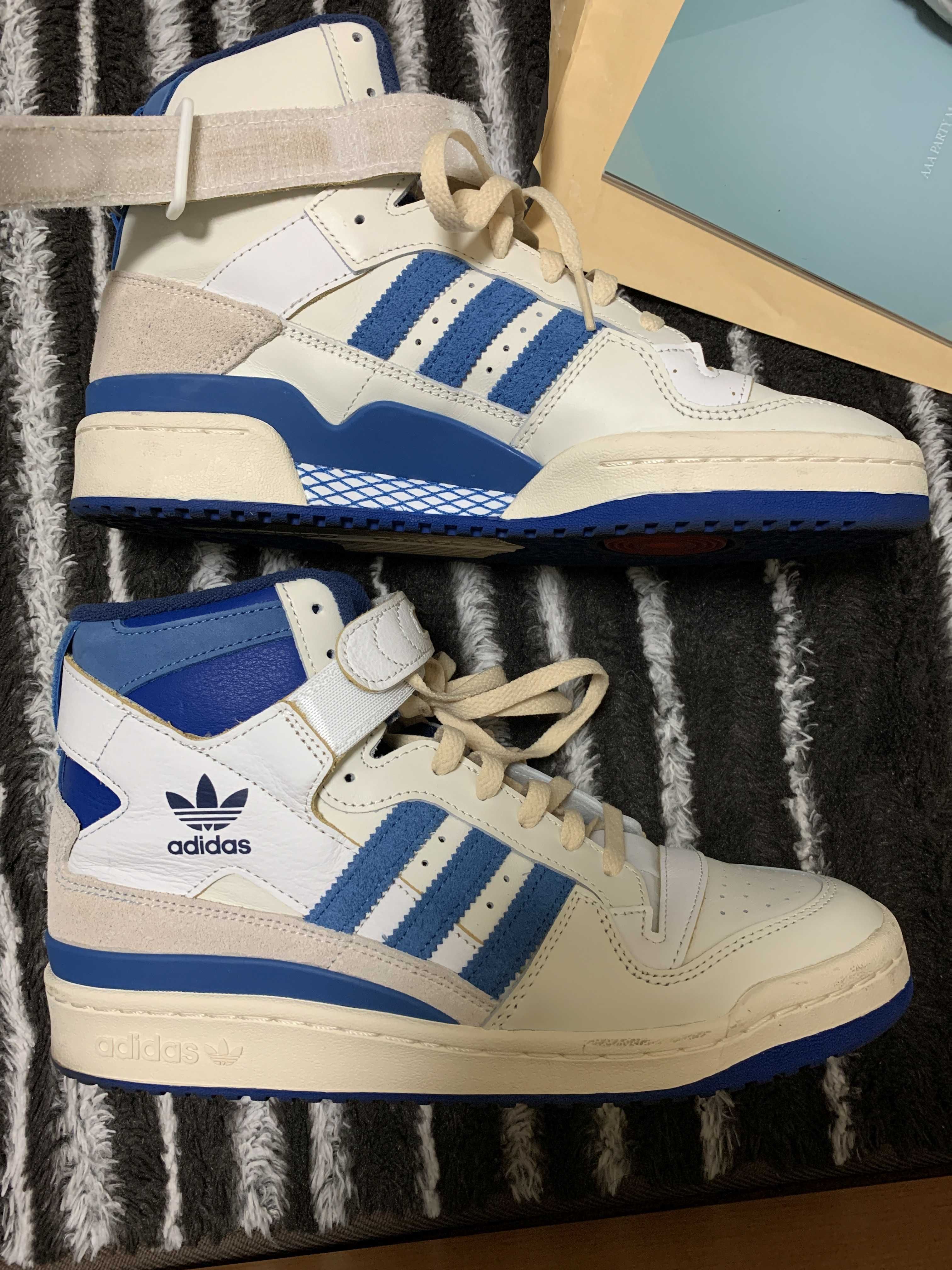 adidas Forum 84 High Blue Thread "Off White-Bright Blue/Footwear White"