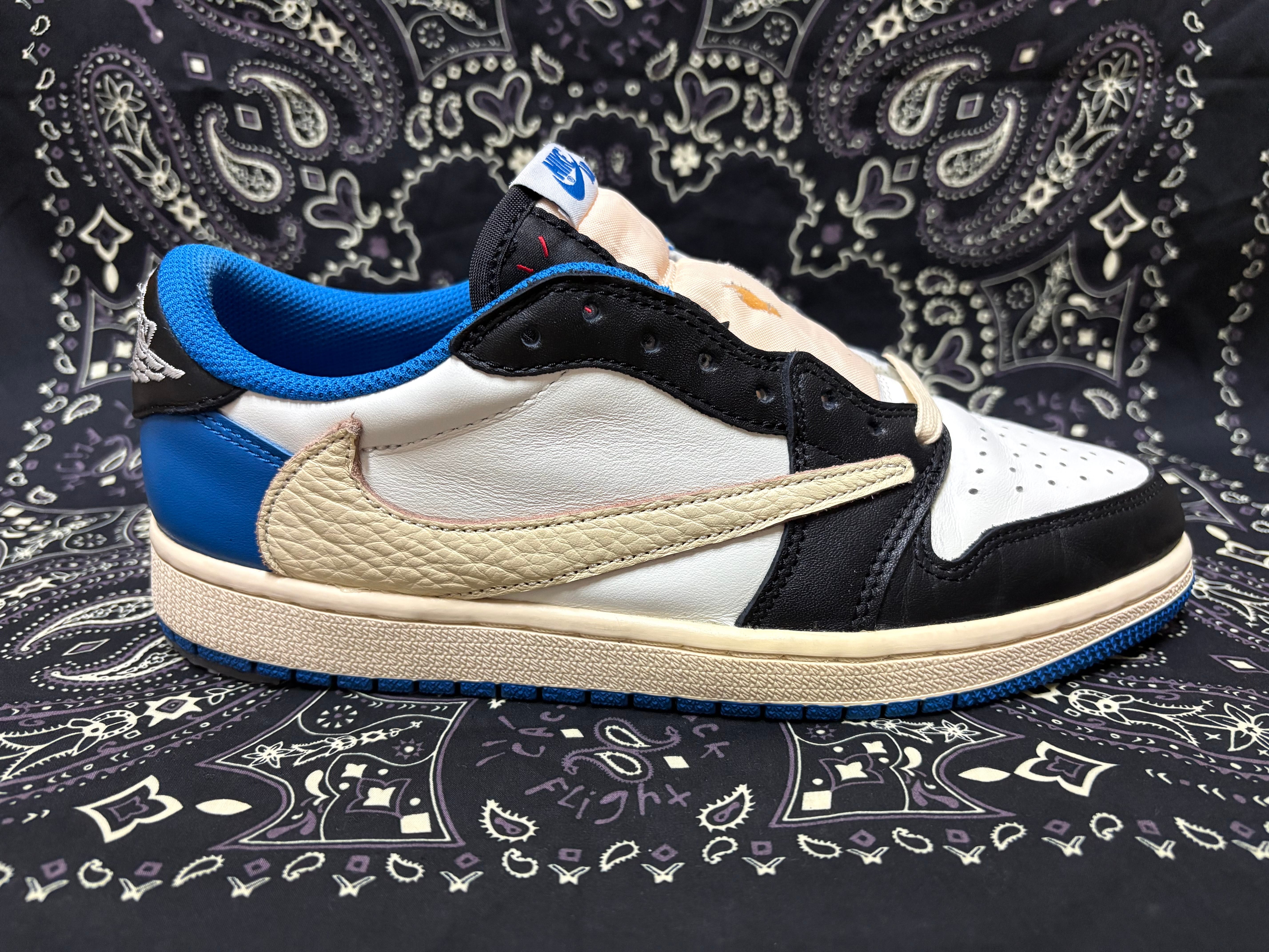 Travis Scott × fragment design × Nike Air Jordan 1 Low OG SP "Military Blue"