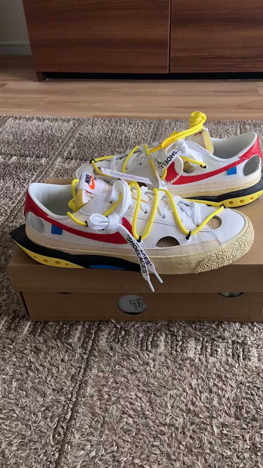 Off-White × Nike Blazer Low "White and University Red"